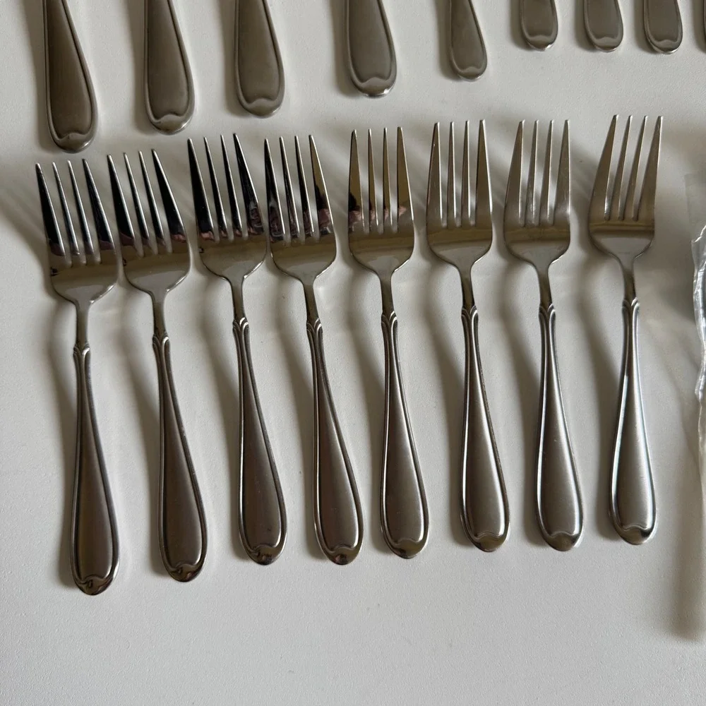 Wallace Summerset Frost Stainless Steel Flatware Classic Double Line Border